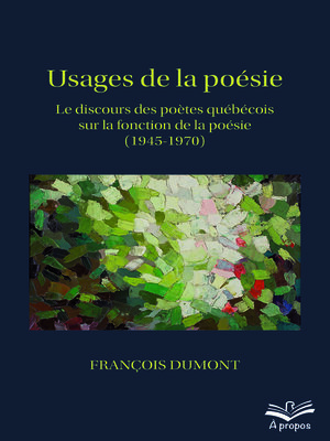 cover image of Usages de la poésie